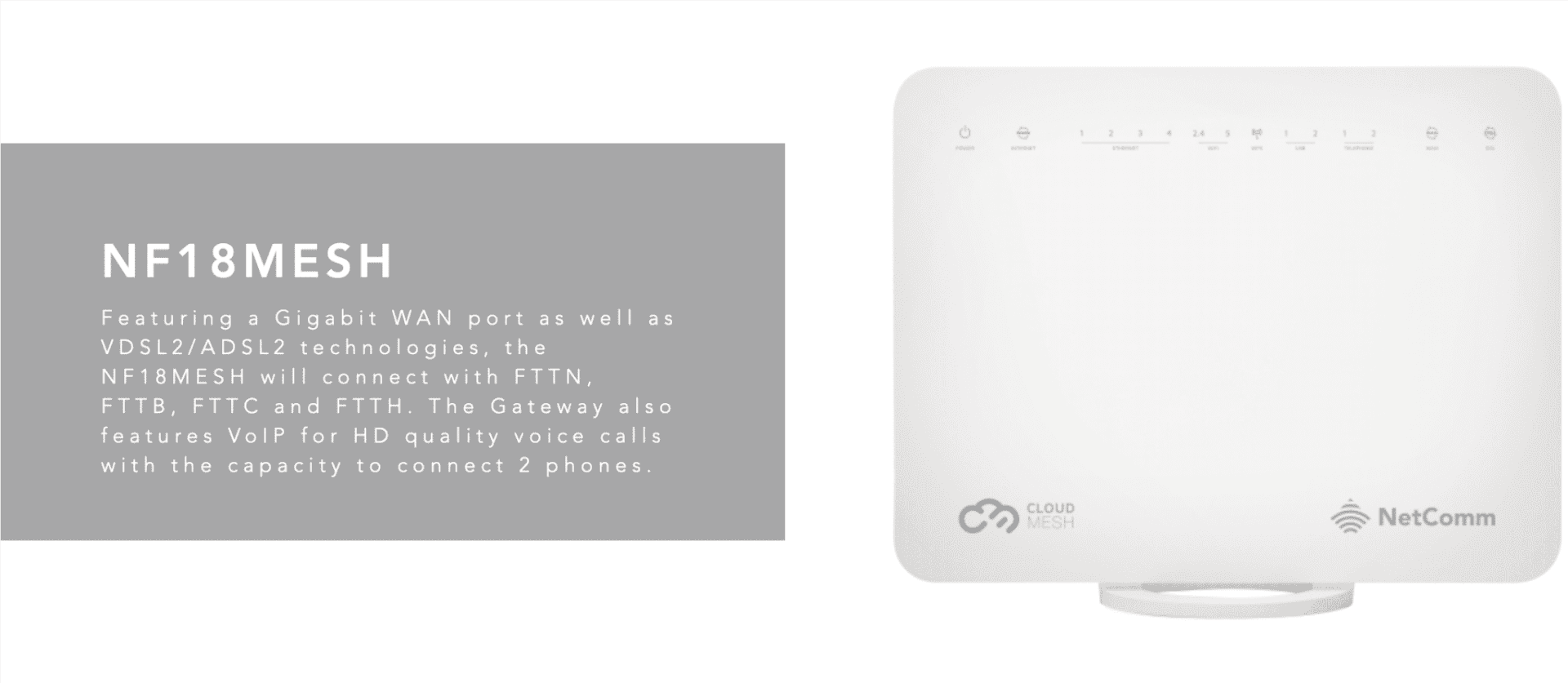 Buy Netcomm NF18MESH CloudMesh Gateway with Gigabit WAN Port