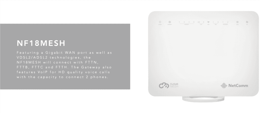 Buy Netcomm NF18MESH CloudMesh Gateway with Gigabit WAN Port