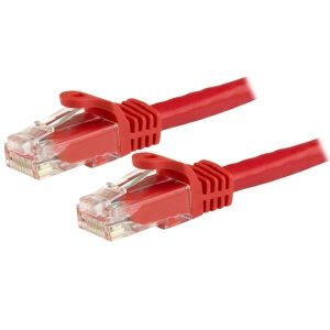 StarTech.com 15m CAT6 Ethernet Cable Red CAT 6 Gigabit Ethernet Wire 650MHz 100W PoE RJ45 UTP Network/Patch Cord Snagless w/Strain Relief Fluke Tested/Wiring is UL Certified/TIA