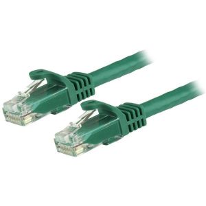 StarTech.com 15m CAT6 Ethernet Cable Green CAT 6 Gigabit Ethernet Wire 650MHz 100W PoE RJ45 UTP Network/Patch Cord Snagless w/Strain Relief Fluke Tested/Wiring is UL Certified/TIA