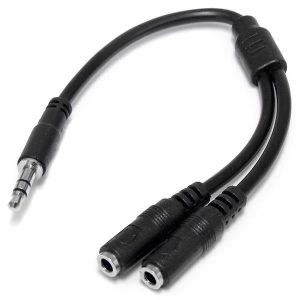 StarTech.com Slim Stereo Splitter Cable 3.5mm Male to 2x 3.5mm Female