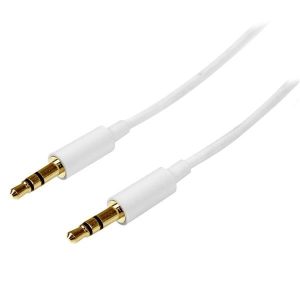 StarTech.com 1m White Slim 3.5mm Stereo Male to Male